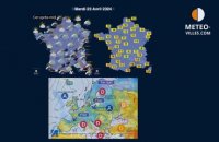 prévisions météo villes du mardi 23 avril 2024