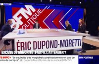 Atténuation de l'excuse de minorité: "Ça a provoqué un débat et c'est bien normal", réagit Éric Dupond-Moretti, qui se dit "solidaire" avec le gouvernement