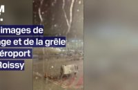 Les images de l'aéroport de Paris-Charles de Gaulle perturbé par les orages et la grêle