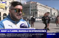 Marseille: "On est venus exprès pour voir la flamme" expliquent Jérôme et Élodie, deux Grenoblois