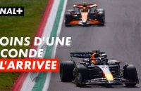 L'arrivée de Max Verstappen sous la pression de Lando Norris  - Grand Prix d'Émilie-Romagne - F1