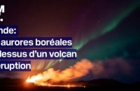 Islande: les images d’aurores boréales au-dessus d’un volcan en éruption