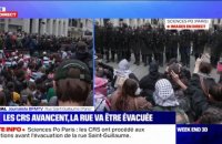 Blocage à Sciences Po: les CRS ont procédé aux sommations avant l'évacuation de la rue Saint-Guillaume