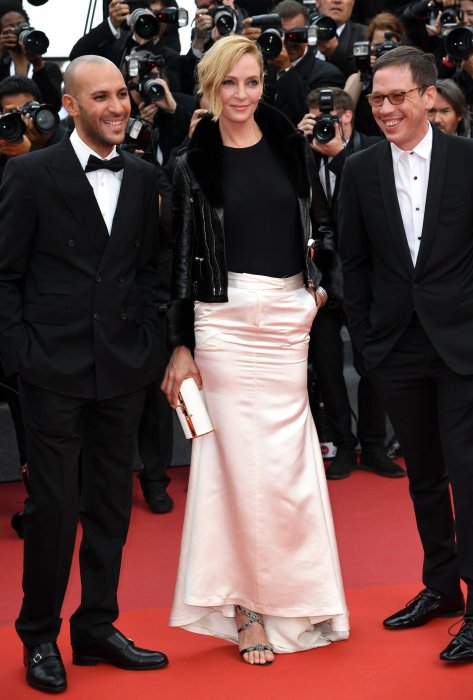 Tapis rouge déroulé pour Uma Thurman Tapis rouge déroulé pour Uma Thurman