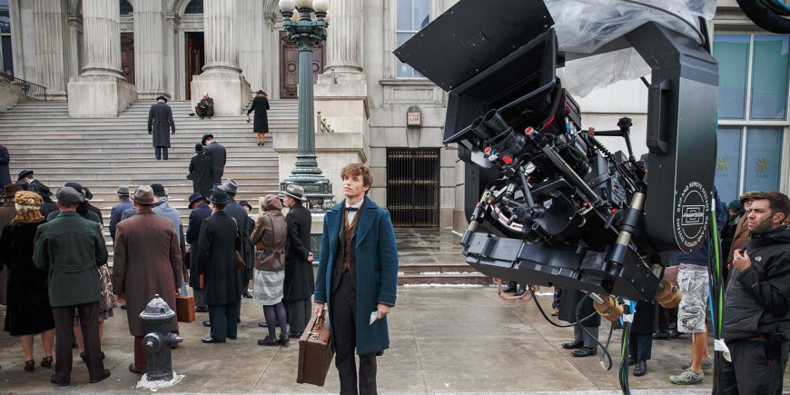 Eddie Redmayne sur le tournage des
