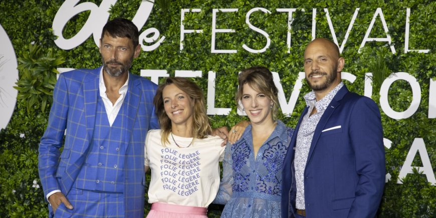 Laurent Kerusore, Elodie Valet, Lea Francois et Ban David lors du photocall de