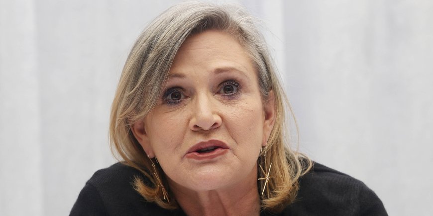 Carrie Fisher lors de la conférence de presse de