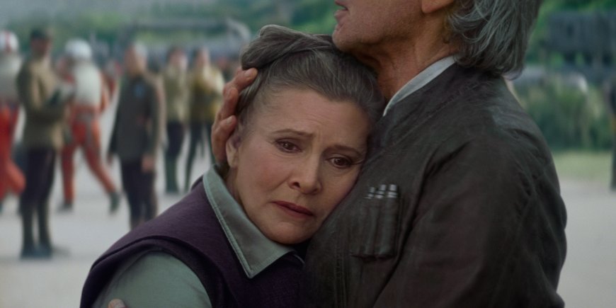 Carrie Fisher et Harrison Ford dans