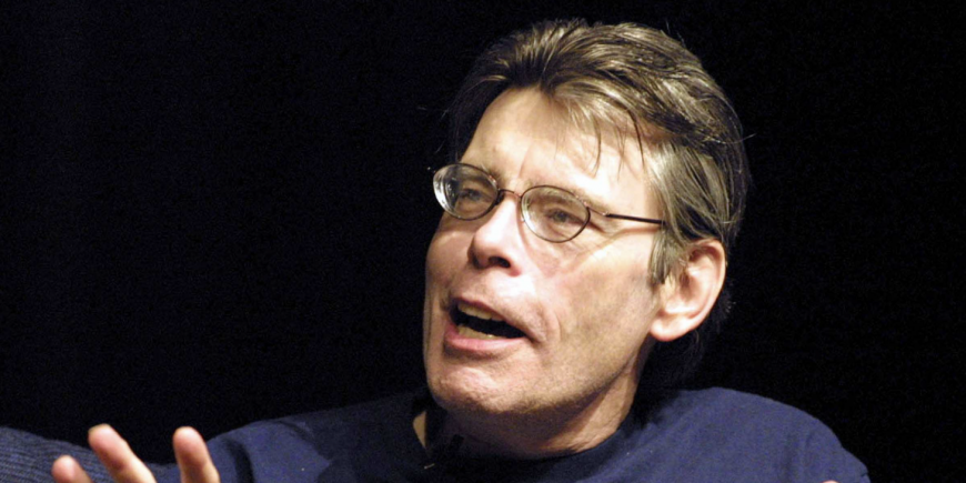 Stephen King durant son intervention à la convention