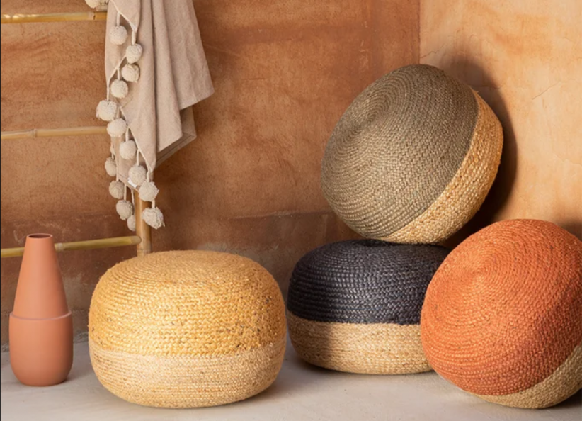 Le pouf en jute pour s'asseoir au sol avec allure Le pouf en jute pour s'asseoir au sol avec allure