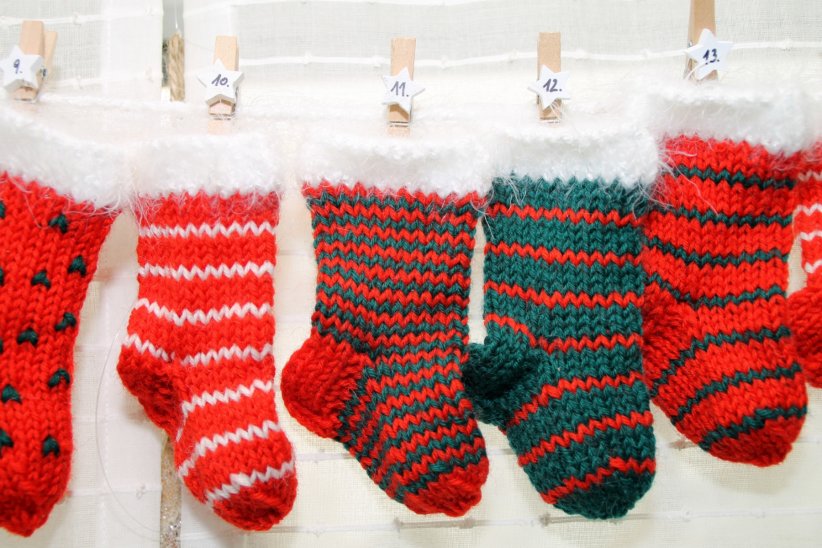 Une guirlande de chaussettes de Noël Une guirlande de chaussettes de Noël