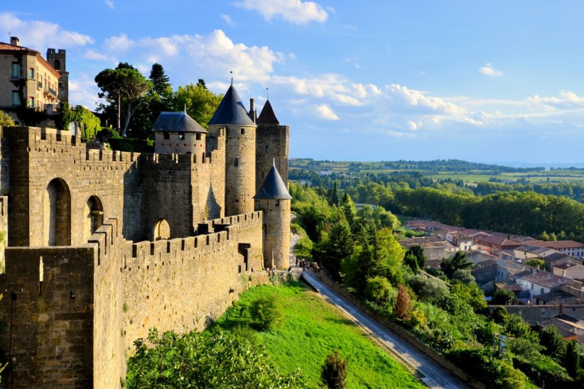 La ville fortifiée de Carcassonne dans l'Aude La ville fortifiée de Carcassonne dans l'Aude
