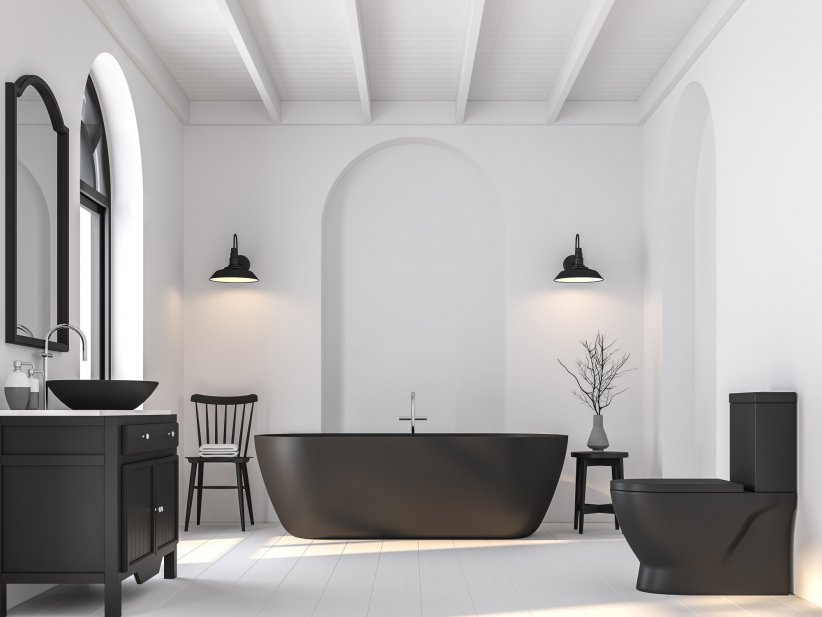 Une salle de bain noire, 100% luxe Une salle de bain noire, 100% luxe