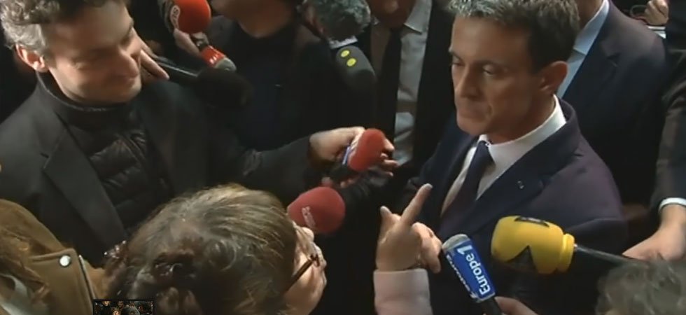 Manuel Valls chahuté par une militante