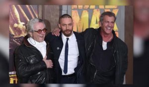 Les stars du Mad Max actuel et de l'original, Tom Hardy et Mel Gibson, à la première du remake