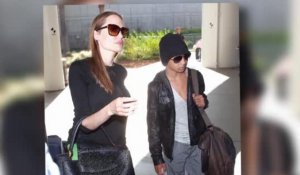Angelina Jolie arrive à Los Angeles avec son fils Maddox, une star de cinéma en devenir