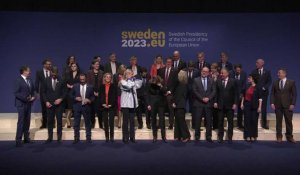 Photo de famille des ministres européens de l'Energie réunis à Stockholm