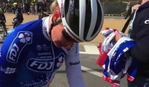 Tour des Flandres 2017 - Roxane Knetemann à l'arrivée du Ronde avec le soigneur Charles Bourgeois