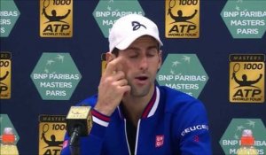 ATP - BNPPM - Novak Djokovic : "Honte sur moi de ne pas avoir breaké Tomas Berdych (rires)"