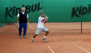 Roland-Garros 2015 - Ruben Bemelmans à l'entrainement sur terre à l'Académie Justine Henin