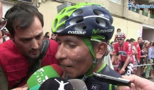 La Vuelta 2014 - Etape 8 - Nairo Quintana à l'arrivée