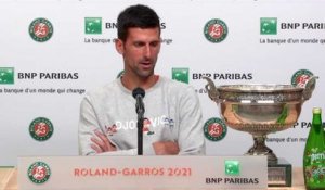 Roland-Garros 2021 - Novak Djokovic : "Oui, je suis à côté de Nadal et Federer en nombre de Grands Chelems gagnés, mais je suis concentré sur ma direction, parce que j'ai ma carrière !"