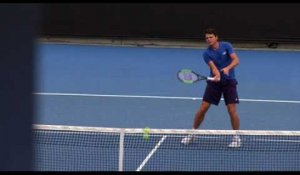 Open d'Australie 2018 - Milos Raonic à l'entrainement à Melbourne