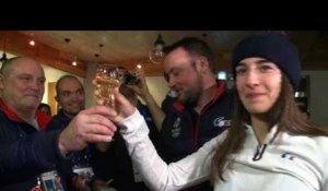 JO: Perrine Laffont fête sa médaille d'or en ski de bosses