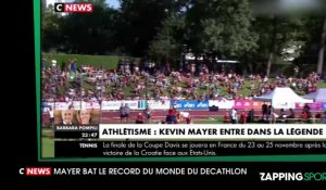 Zap Sport 17 septembre : Kevin Mayer bat le record du monde du décathlon 