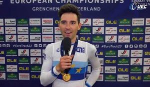 Piste - Championnats d'Europe - Granges 2023 - Benjamin Thomas, European champion : "There was a great battle with Simone Consonni..."