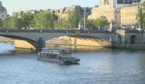 JO-2024 - Répétition de la cérémonie d'ouverture: un convoi de bateaux vogue sur la Seine