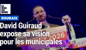 David Guiraud expose sa vision de Roubaix lors d’un meeting à la salle Wattremez