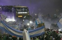 Mondial: les supporters célèbrent le retour de la "Seleccion" en Argentine