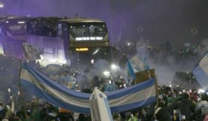 Mondial: les supporters célèbrent le retour de la "Seleccion" en Argentine