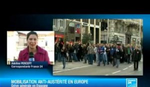 Mobilisation anti-austérité en Europe : grève générale en Espagne