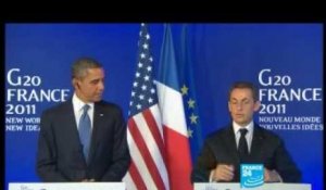Nicolas Sarkozy veut construire l'unité du G20 avec Barack Obama