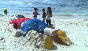 Gaza: une statue de sable en hommage à Aylan Kurdi