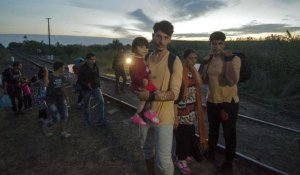 Vidéo : plus d'un millier de migrants entrent en Hongrie