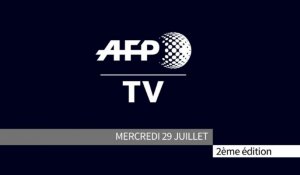 AFP - Le JT, 2ème édition du mercredi 29 juillet. Durée: 01:55