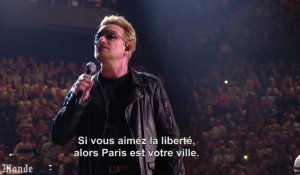 L'hommage de U2 à Paris et à la liberté