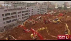 Vu aérienne du glissement de terrain à Shenzhen