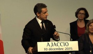 A Ajaccio, Nicolas Sarkozy attaque Marine Le Pen