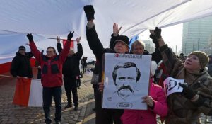 Manifestation à Gdansk en soutien à Lech Walesa