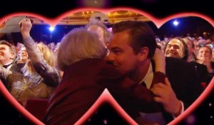 Cérémonie des BAFTA 2016 : Leonardo DiCaprio embrasse Maggie Smith pour la Saint Valentin
