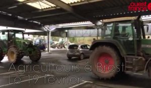 Action des agriculteurs à Brest