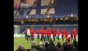 L'entrainement du PSG à Stamford Bridge