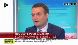 Emmanuel Macron se prend des jets d'œufs  : Florian Philippot ironise !