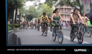 Des cyclistes défilent complètement nus au Mexique pour dénoncer la pollution (Vidéo)