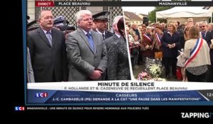 Magnanville - Policier assassinés : François Hollande et Manuel Valls observent une minute de silence émouvante (Vidéo)