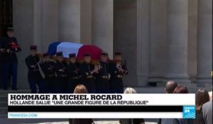 Hommage à Michel Rocard - François Hollande salue "une grande figure de la République"